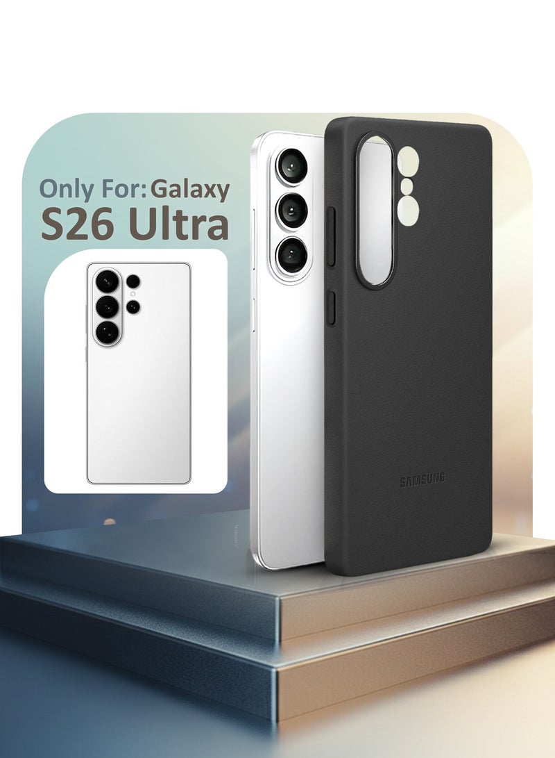 CATANES Leather Case for Samsung Galaxy S26 Ultra, Leather Back Cover, Shockproof Protective Shell, Elegant Matte Finish- Black - Image 5